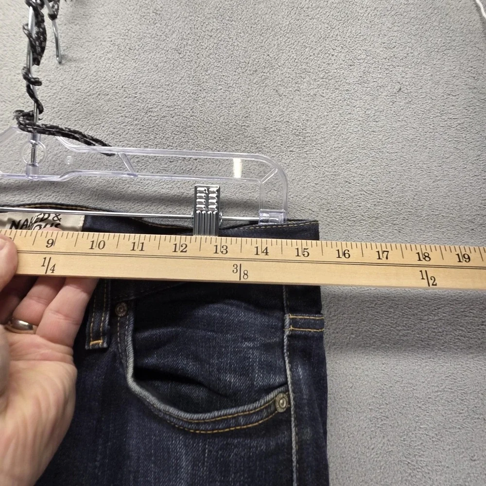 Naked &‎ Famous Jeans Mens 30x37 Blue Selvedge Skinny Guy Stretch Button Fly